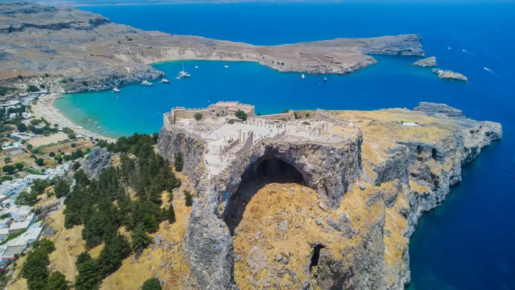 Acropolis of Lindos, end of the Rhodes Airport to Lindos transfer